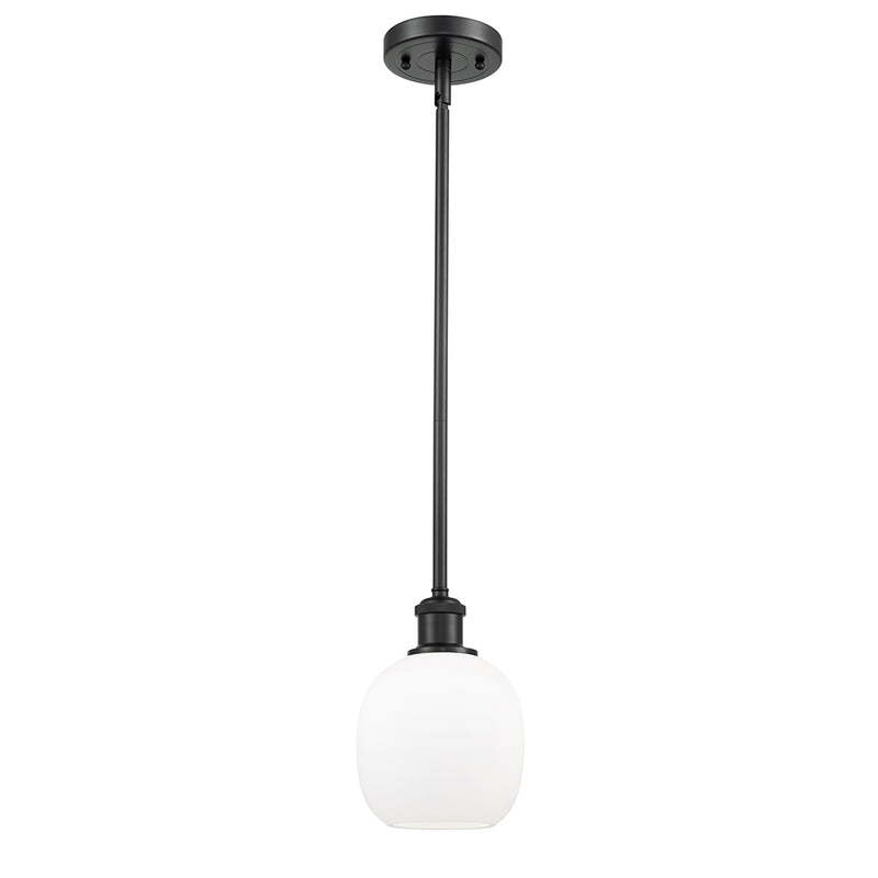 Belfast Mini Pendant shown in the Matte Black finish with a Matte White shade