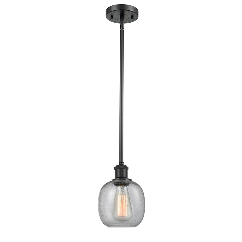 Belfast Mini Pendant shown in the Matte Black finish with a Seedy shade