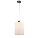 Cobbleskill Mini Pendant shown in the Matte Black finish with a Matte White shade