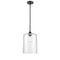 Cobbleskill Mini Pendant shown in the Matte Black finish with a Clear shade