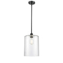 Cobbleskill Mini Pendant shown in the Matte Black finish with a Clear shade