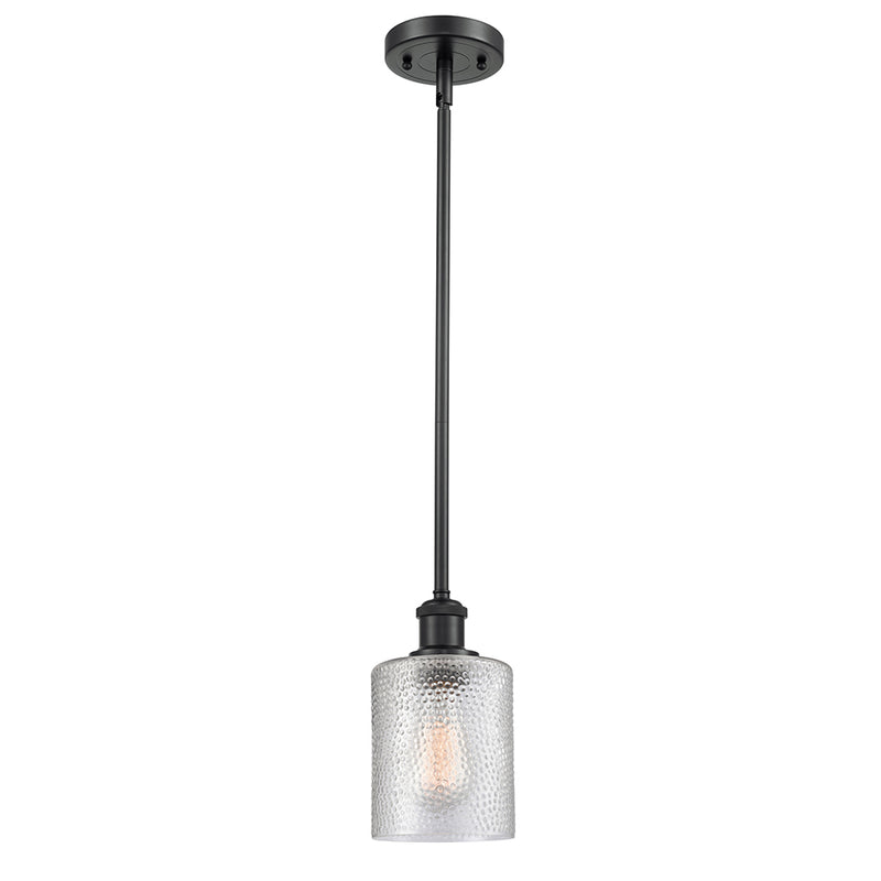 Cobbleskill Mini Pendant shown in the Matte Black finish with a Clear shade