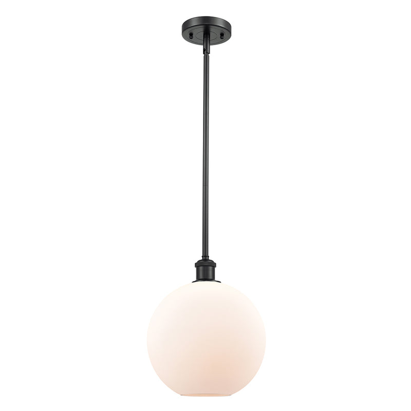 Athens Mini Pendant shown in the Matte Black finish with a Matte White shade