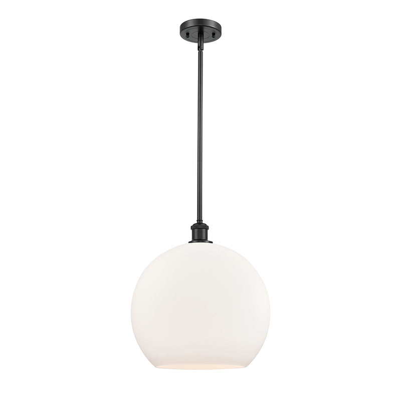 Athens Pendant shown in the Matte Black finish with a Matte White shade