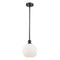 Athens Mini Pendant shown in the Matte Black finish with a Matte White shade