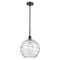 Deco Swirl Mini Pendant shown in the Matte Black finish with a Clear shade