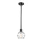 Deco Swirl Mini Pendant shown in the Matte Black finish with a Clear shade