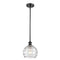 Deco Swirl Mini Pendant shown in the Matte Black finish with a Clear shade