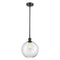 Athens Mini Pendant shown in the Matte Black finish with a Clear shade