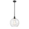 Athens Mini Pendant shown in the Matte Black finish with a Clear shade