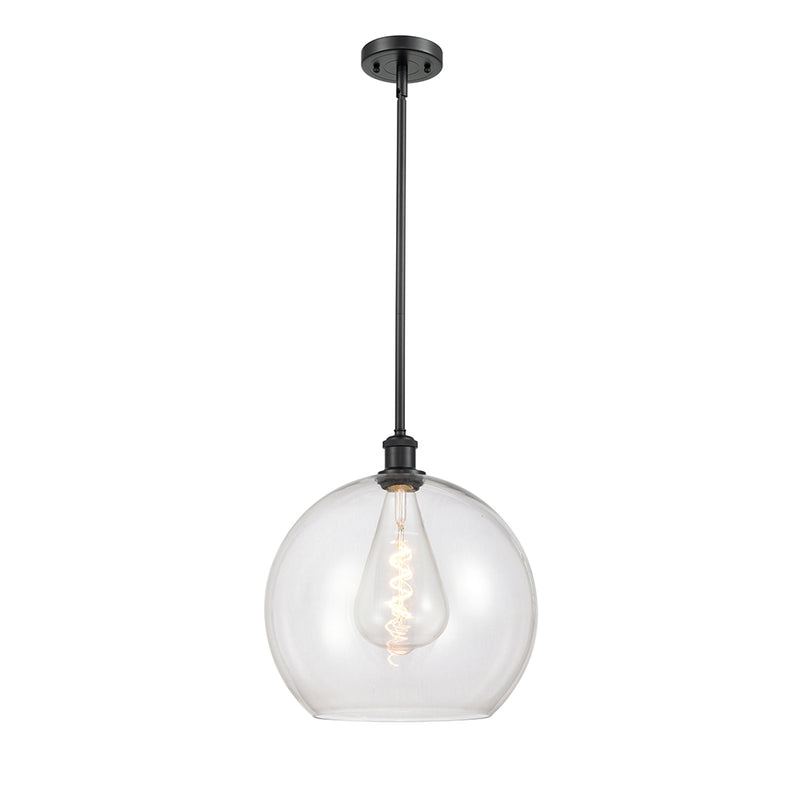 Athens Pendant shown in the Matte Black finish with a Clear shade