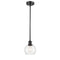 Athens Mini Pendant shown in the Matte Black finish with a Clear shade