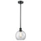 Athens Mini Pendant shown in the Matte Black finish with a Clear shade