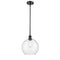 Athens Mini Pendant shown in the Matte Black finish with a Seedy shade