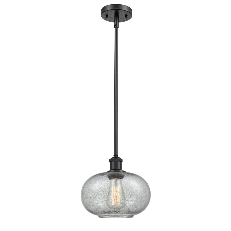 Gorham Mini Pendant shown in the Matte Black finish with a Charcoal shade