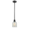 Caledonia Mini Pendant shown in the Matte Black finish with a Mouchette shade