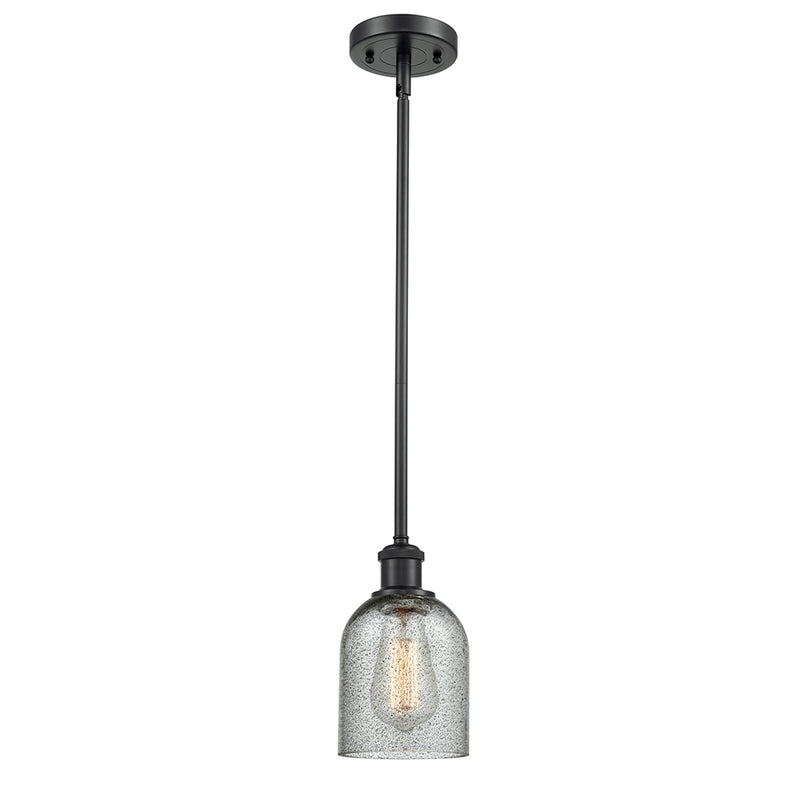 Caledonia Mini Pendant shown in the Matte Black finish with a Charcoal shade