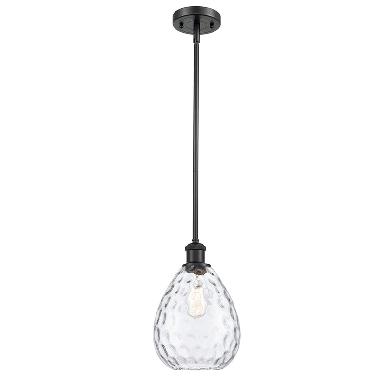 Waverly Mini Pendant shown in the Matte Black finish with a Clear shade