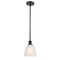 Castile Mini Pendant shown in the Matte Black finish with a White shade