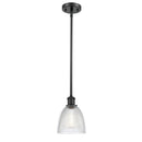 Castile Mini Pendant shown in the Matte Black finish with a Clear shade