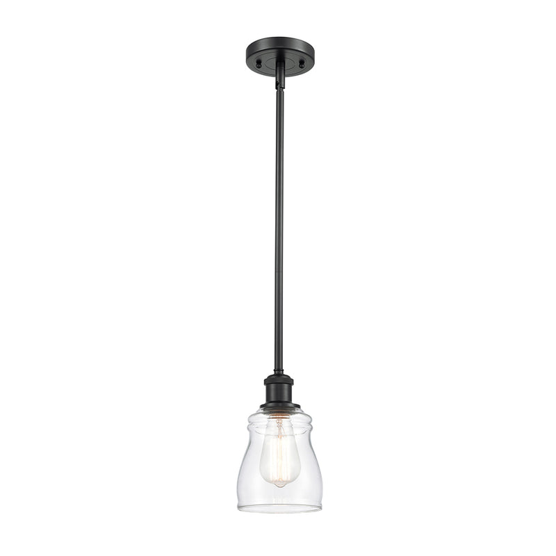 Ellery Mini Pendant shown in the Matte Black finish with a Clear shade