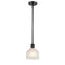 Dayton Mini Pendant shown in the Matte Black finish with a White shade