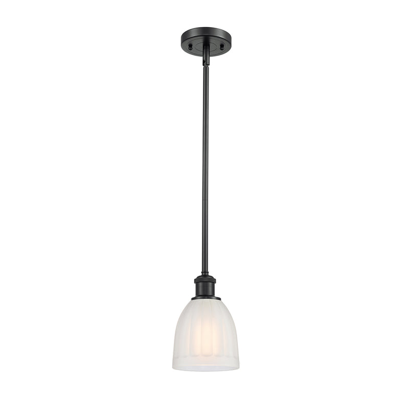 Brookfield Mini Pendant shown in the Matte Black finish with a White shade