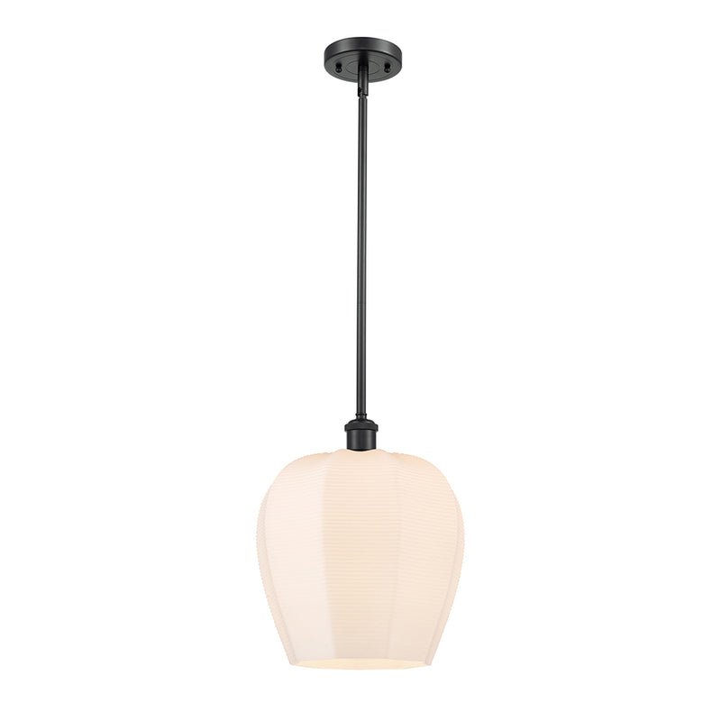 Norfolk Mini Pendant shown in the Matte Black finish with a Matte White shade