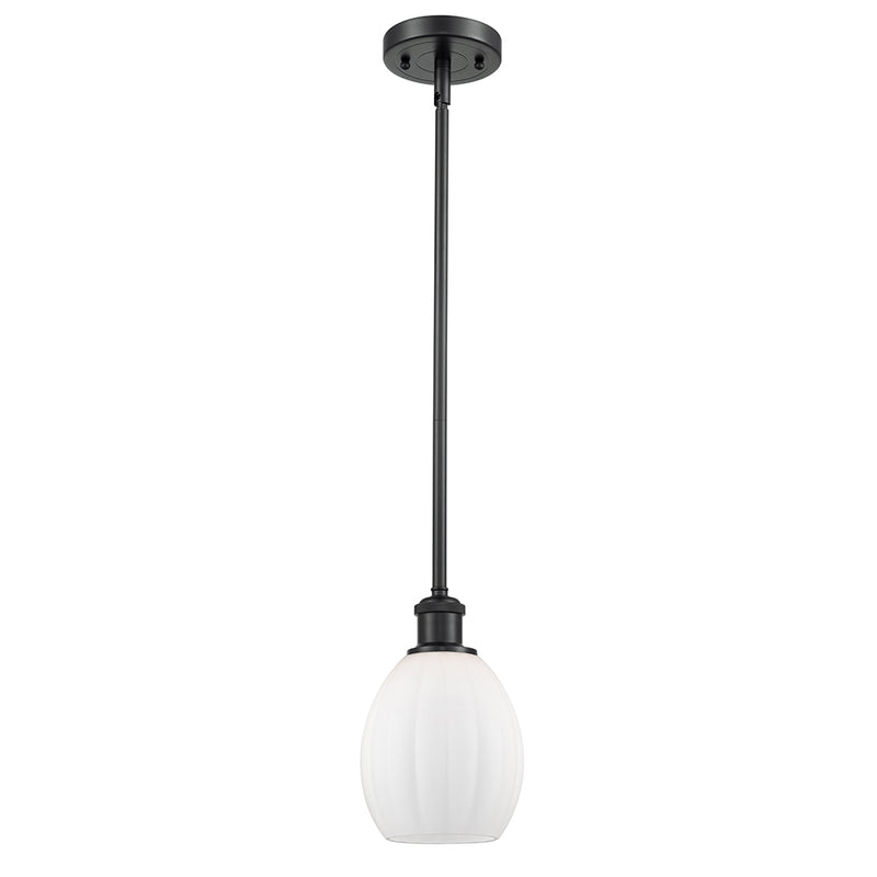 Eaton Mini Pendant shown in the Matte Black finish with a Matte White shade