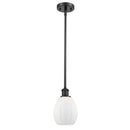 Eaton Mini Pendant shown in the Matte Black finish with a Matte White shade