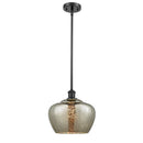 Fenton Mini Pendant shown in the Matte Black finish with a Mercury shade