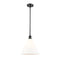 Ballston Cone Mini Pendant shown in the Matte Black finish with a Matte White shade