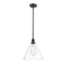 Ballston Cone Mini Pendant shown in the Matte Black finish with a Clear shade