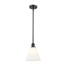 Ballston Cone Mini Pendant shown in the Matte Black finish with a Matte White shade