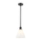 Ballston Cone Mini Pendant shown in the Matte Black finish with a Matte White shade