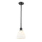 Ballston Dome Mini Pendant shown in the Matte Black finish with a Matte White shade