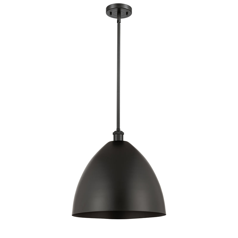 Ballston Dome Pendant shown in the Matte Black finish with a Matte Black shade