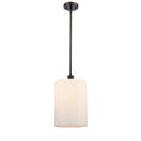 Cobbleskill Mini Pendant shown in the Oil Rubbed Bronze finish with a Matte White shade