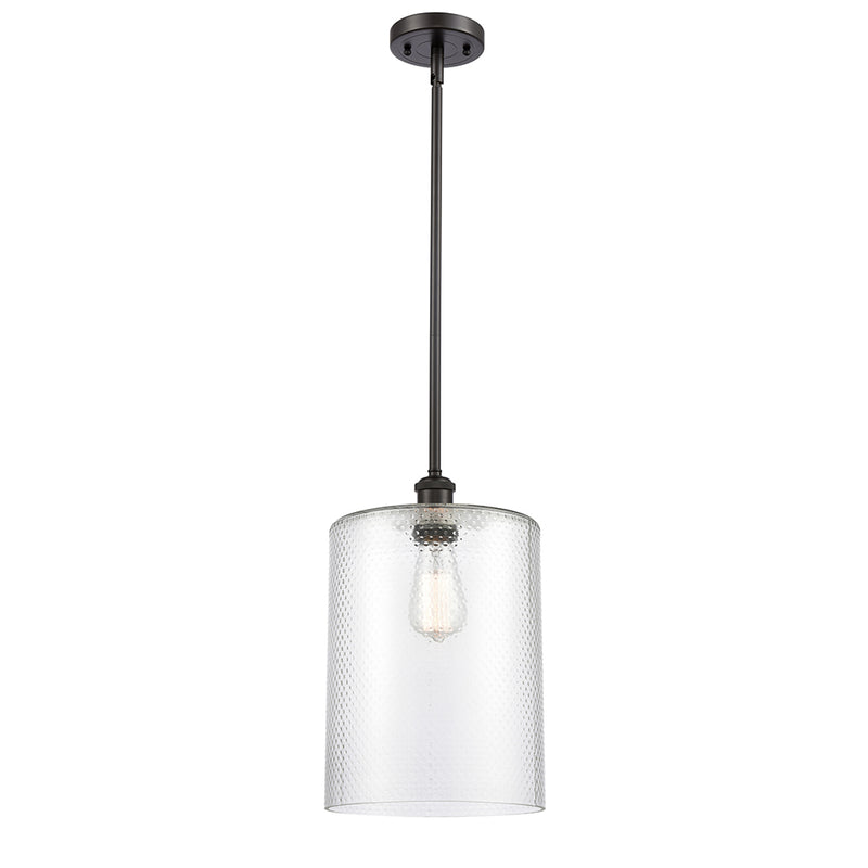 Cobbleskill Mini Pendant shown in the Oil Rubbed Bronze finish with a Clear shade