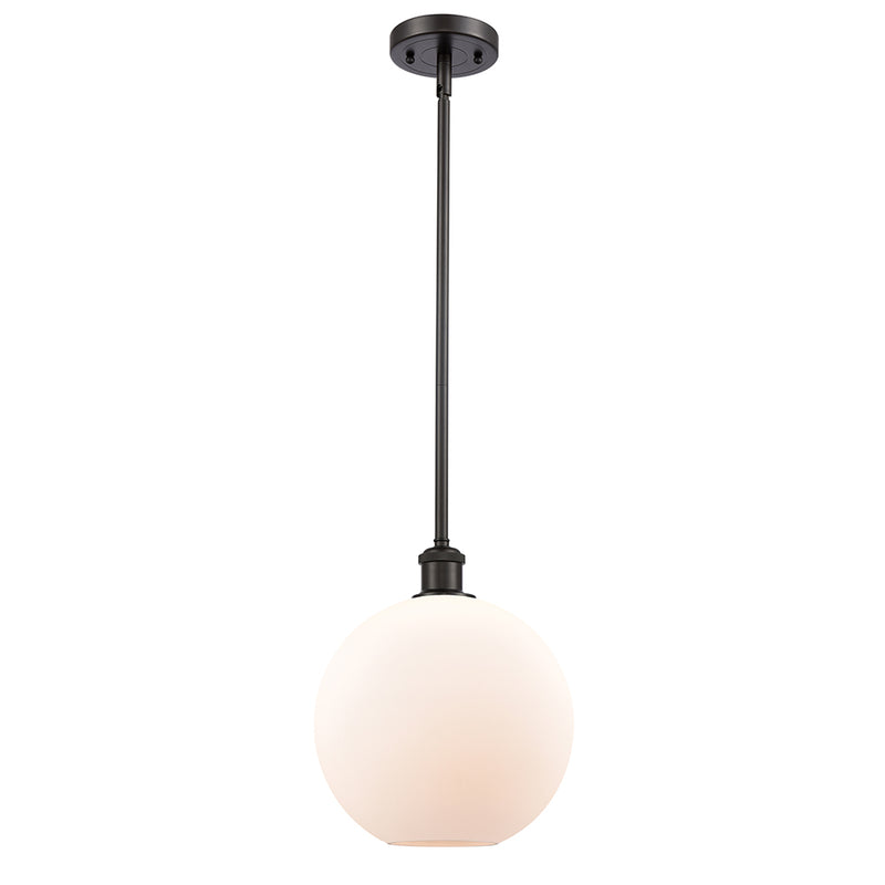 Athens Mini Pendant shown in the Oil Rubbed Bronze finish with a Matte White shade