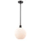 Athens Mini Pendant shown in the Oil Rubbed Bronze finish with a Matte White shade