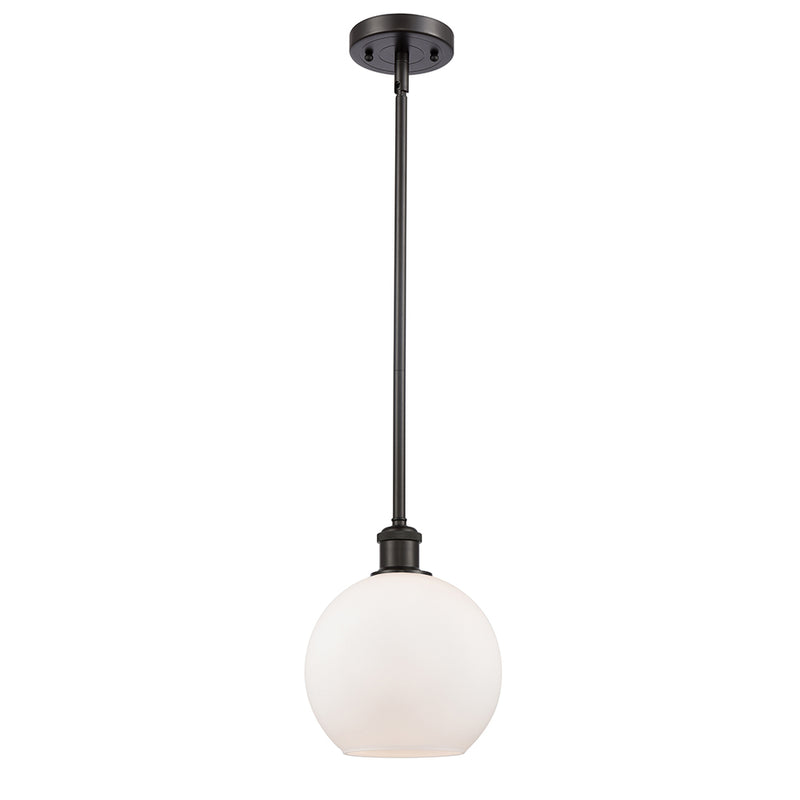 Athens Mini Pendant shown in the Oil Rubbed Bronze finish with a Matte White shade