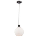 Athens Mini Pendant shown in the Oil Rubbed Bronze finish with a Matte White shade