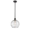 Deco Swirl Mini Pendant shown in the Oil Rubbed Bronze finish with a Clear shade