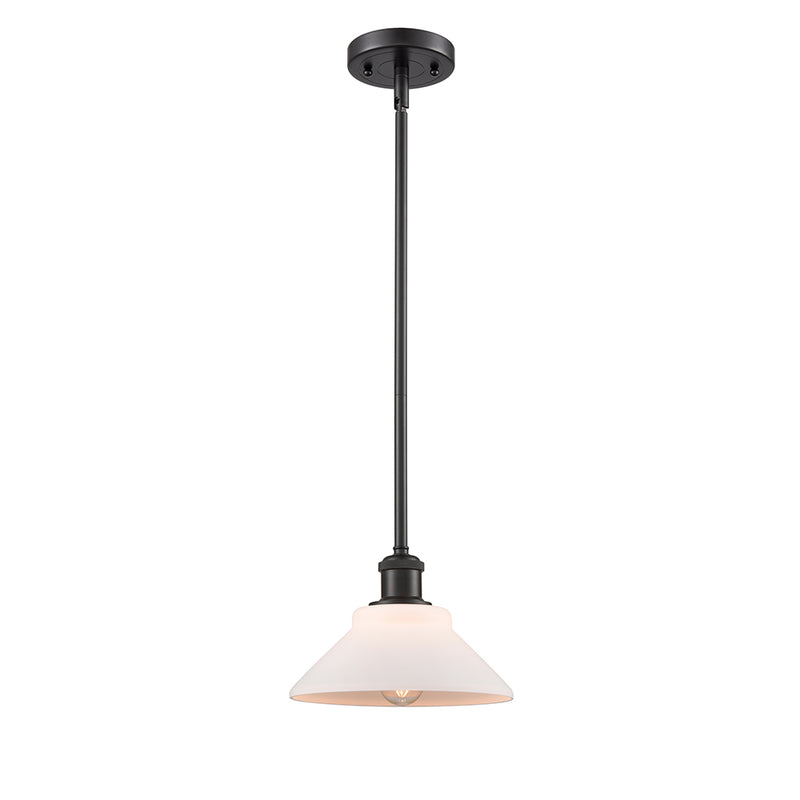 Orwell Mini Pendant shown in the Oil Rubbed Bronze finish with a Matte White shade