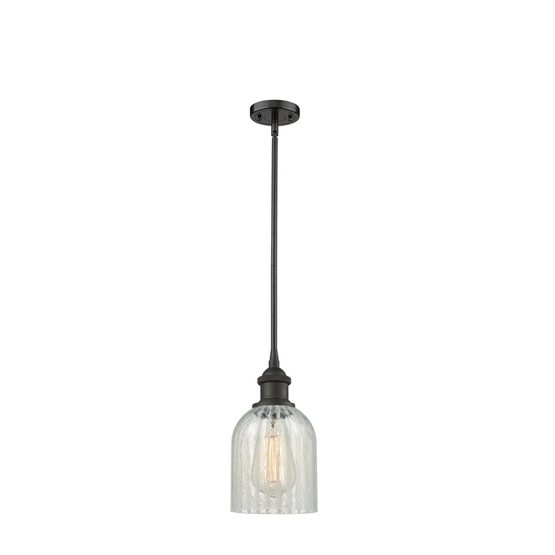 Caledonia Mini Pendant shown in the Oil Rubbed Bronze finish with a Mouchette shade