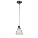 Conesus Mini Pendant shown in the Oil Rubbed Bronze finish with a Clear Crackle shade