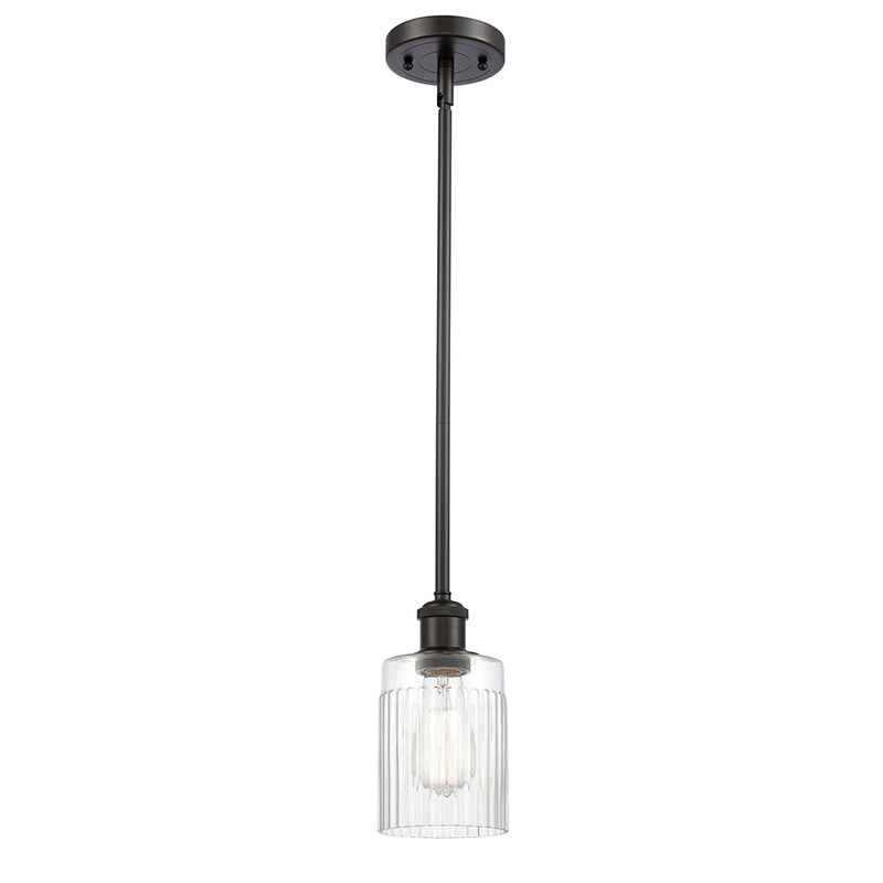 Hadley Mini Pendant shown in the Oil Rubbed Bronze finish with a Clear shade