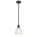 Castile Mini Pendant shown in the Oil Rubbed Bronze finish with a White shade