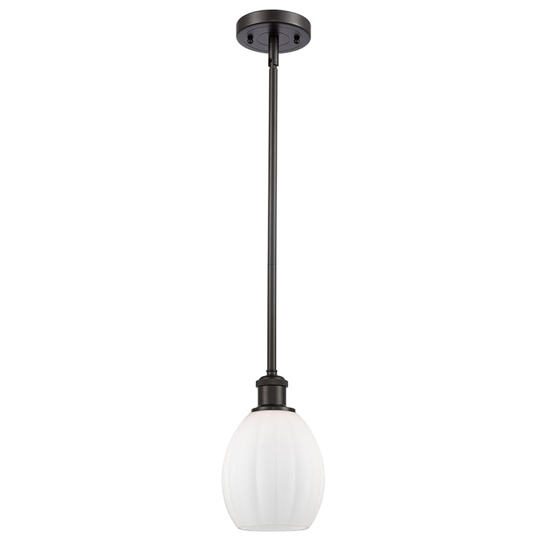 Eaton Mini Pendant shown in the Oil Rubbed Bronze finish with a Matte White shade